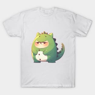 Cranky Cat in Dino Pajamas T-Shirt